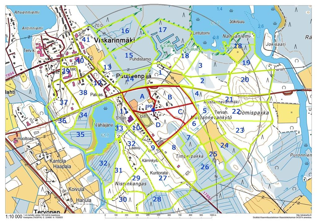 3. Partietsintä Lhkminen Rajattu alue (esim. khdeprfiilin mukainen 75% tdennäköisyysvyöhyke) lhktaan pienemmiksi alueiksi Lhkmista vi tehdä esim.