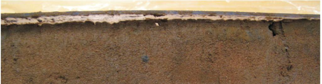 28 Kuva 21. Näytepisteellä 30_920-2,54-1,68 metrin (N2000) syvyydeltä otetussa näytteessä näkyy Lanajuopa muodostuman hienosta keskikarkeaan hiekkaan. Näyte on häiriintynyt näytteenotossa.