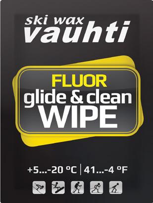 CLEAN &GLIDE Clean & Glide puhdistaa luistopinnat tehokkaasti ja huoltaa suksen pohjaa jättäen pintaan liukkaan ja kovan fluoripinnoitteen.