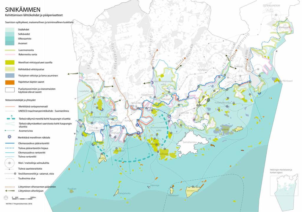 Sinikämmen rantareitteineen Kartta: VISTRA II/ KSV /