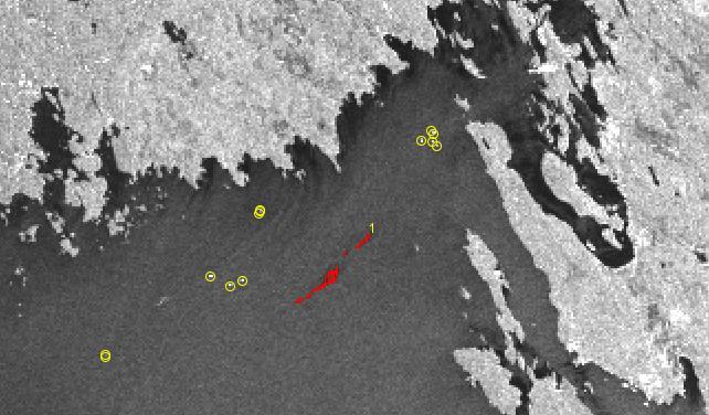 Kuvalta tulkitut laivat (Radarsat) Canadian Space Agency / EMSA