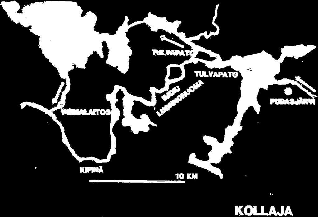 Kuvassa 4 on esitetty mallinnettavista alueista Kienaskari- Riepukoski ja Vuormankoski ja kuvassa 5