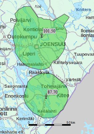 Pohjois-Karjala Joensuu 1 (nyk. Oi FM) Kitee 87.