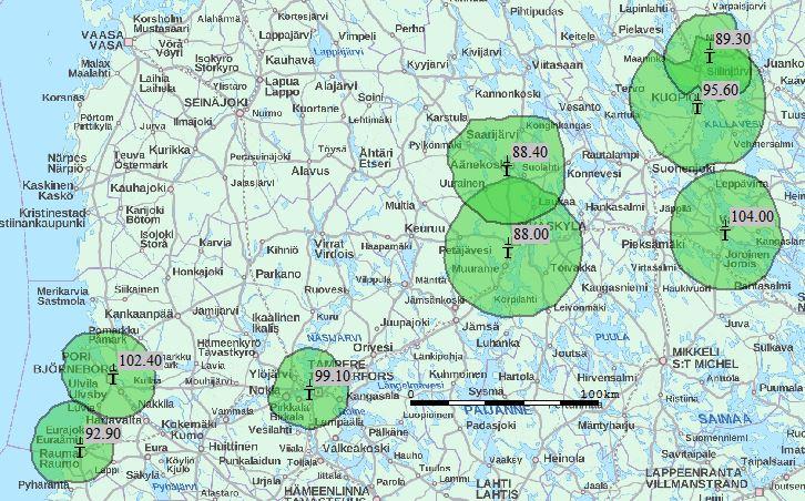 Uusi TK f (16 % väestöpeitto) Yhdistetty alueelliset- ja paikalliset