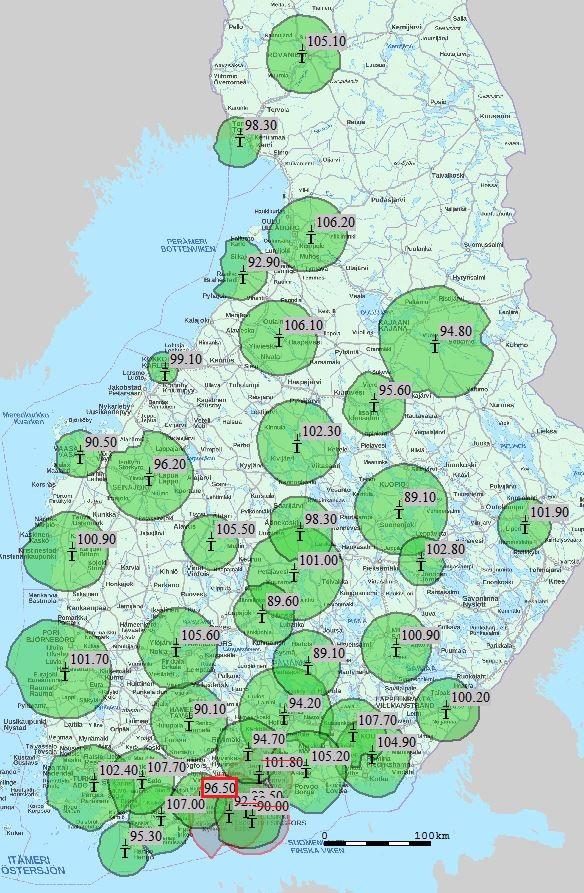 Taajuuskokonaisuus 6 (nyk. Radio Aalto) Kunta Taajuus Kunta Taajuus (Espoo) Helsinki 92.5 Lapua 96.2 Eurajoki 101.7 Lohja 96.5 105.5 Haapavesi 106.