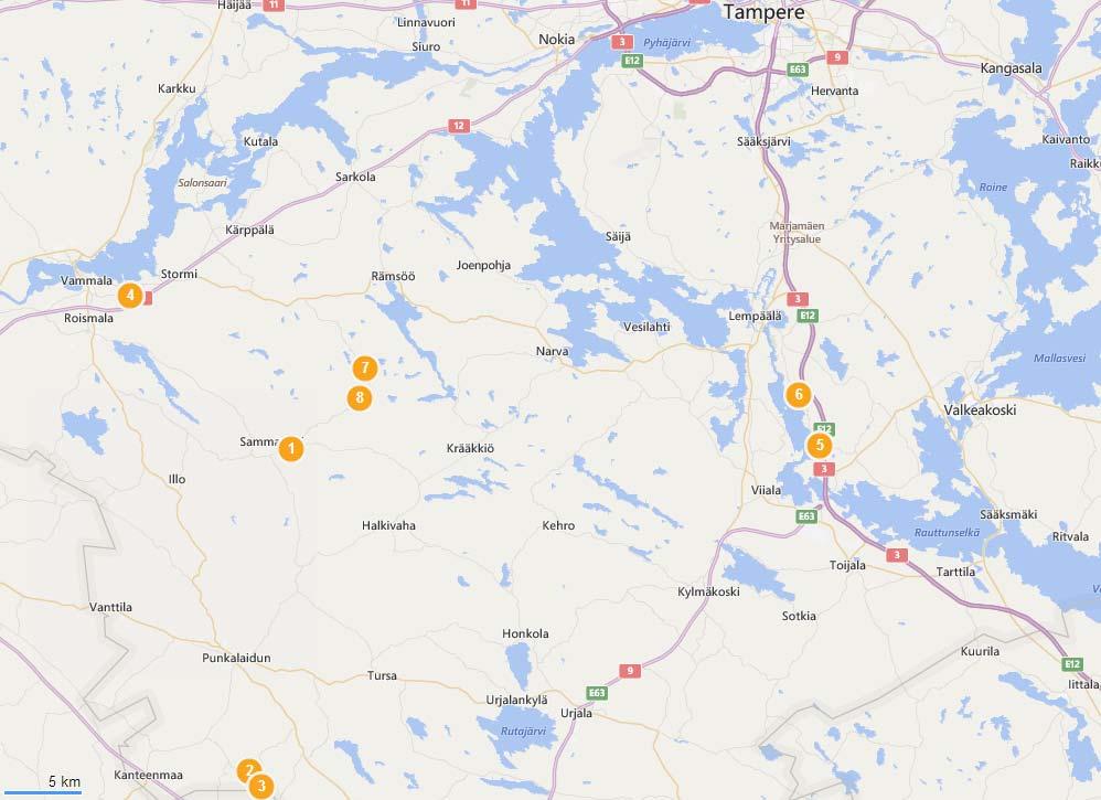 11 Taulukko 2.1 Mittauskohteiksi valittujen rumpujen tiedot. Numero kartalla Rummun materiaali Halkaisija [mm] Peitepaksuus [mm] Tien pintamateriaali 1. Teräs 800 750 sora 2. Teräs 1000 500 sora 3.