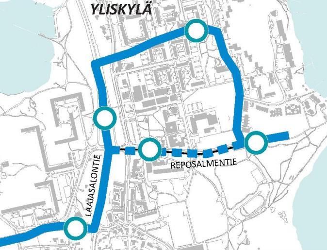 Uusi noin 10 kilometriä pitkä raitiotieyhteys on suunniteltu Helsingin keskustan, Hakaniemen, Nihdin, Korkeasaaren, Kruunuvuorenrannan ja Yliskylän välille.