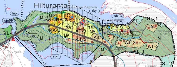 Merkittävimmät korjaukset kaavaehdotukseen Hilturannan kulttuuriympäristö (useita muutostarpeita) uusi paikallisesti arvokas kulttuuriympäristö (sk-3-alue, Lukkarinlahti).