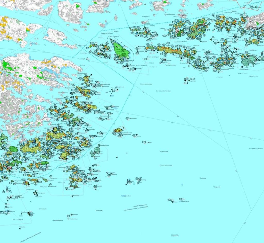 20 Vesitaloushankkeen alueella on myös voimassa ulkosaariston osayleiskaava (kuva 15). Suunniteltu putkilinja kulkee läheltä kaavaan SL/N-merkinnällä osoitettuja kohteita.