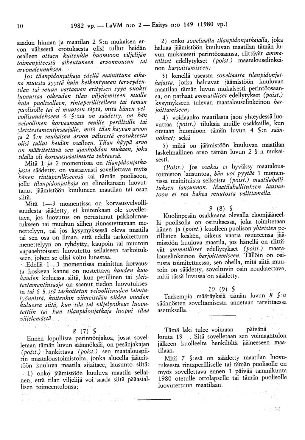 10 1982 vp.- LaVM n:o 2- Esitys n:o 149 (1980 vp.