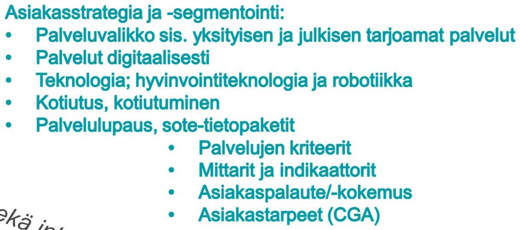 geriatrinen arviointi (CGA) mahdollinen Sotekeskus Puhelinneuvonta, Lähitori verkosto