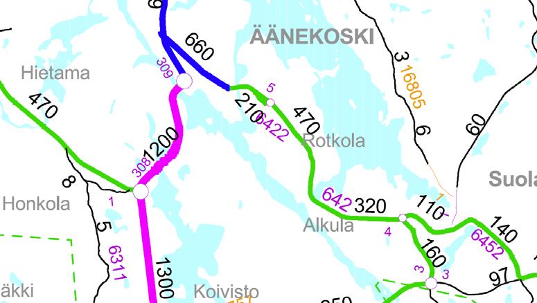 3.12.2009 YVA-ohjelma Kuva 28. Raskas liikenne Äänekosken alueella 2008. (Lähde: www.tiehallinto.