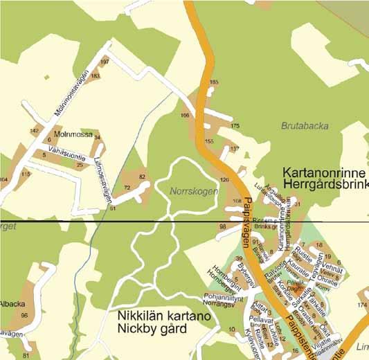 Suunnittelulue Plneringsområde Kylävuorentien omotitonttien suunnittelulue sijitsee Sipoon suurimmn tjmn j hllinnollisen esusen Niilän pohjoispuolell Kylävuorentien vrrell.