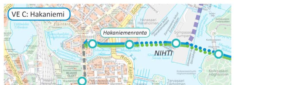 LUONNOS 14 (42) Siltavuorensalmeen sijoittuu kolme huvivenesatamaa. Kruunuhaan Pohjoisrantaan, suunnittelualueen reunaan sijoittuu Helsingin kaupallisen veneliikenteen tukisatama.