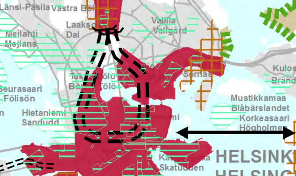 vaiheen Maakuntakaavasta Suunnittelualueen rajalla Sörnäisissä sijaitsevat Elannon ja Osuustukkukaupan (OTK) monumentaaliset punatiiliset hallintorakennukset ja niihin