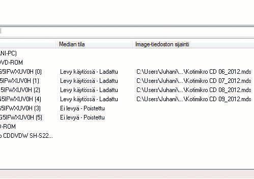 Päätä levyaseman kirjain itse Alcohol % -ohjelman