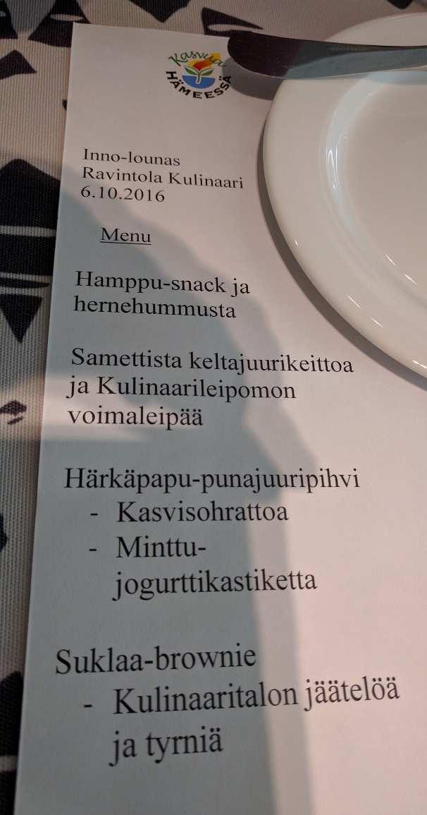KOTIMAINEN KASVIVALKUAINEN AMMATTIKEITTIÖSSÄ Reseptiikan kehittäminen ja testaus - Erilaiset härkäpapu- ja hernevalmisteet - Kuivattu herne ja härkäpapu - Haetaan aktiivisesti uusia innovaatioita