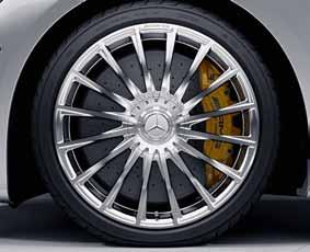 285/40 R 19 (vakiovaruste malleissa Mercedes-AMG S 63 ja Mercedes-AMG S 63 4Matic) 769 20-tuumaiset AMG-kevytmetallivanteet, titaaninharmaat ja kiiltosorvatut,