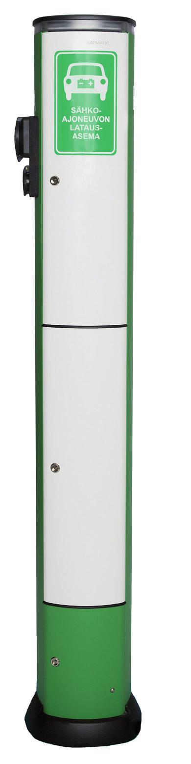 Latausasema 22 kw Moderni latausasema vaativinkiin olosuhteisiin 22 kw (3*32A Type2 + 1*16A Schuko), kwh-mittari, latauksen tilan indikoiva led-valo Latausasema, jossa on valittavissa Type2- tai