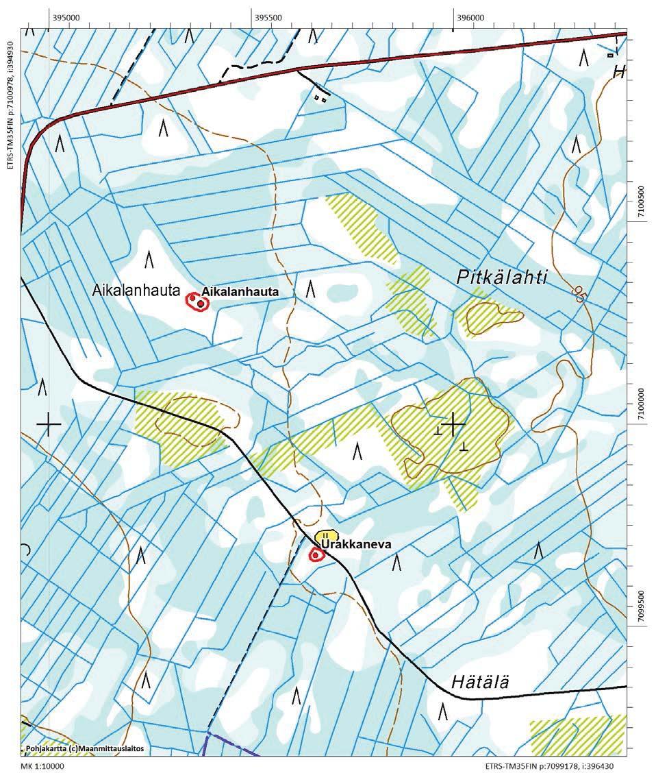 Urakkanevan kohteet 1:10000.