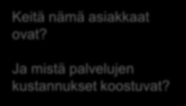 Taustaa Keitä nämä asiakkaat ovat? Ja mistä palvelujen kustannukset koostuvat?