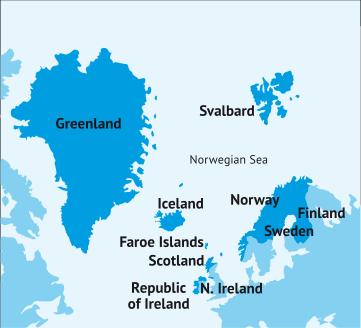 Interreg V B NPA Pohjoinen periferia ja arktinen alue Ohjelma-alue, ks.