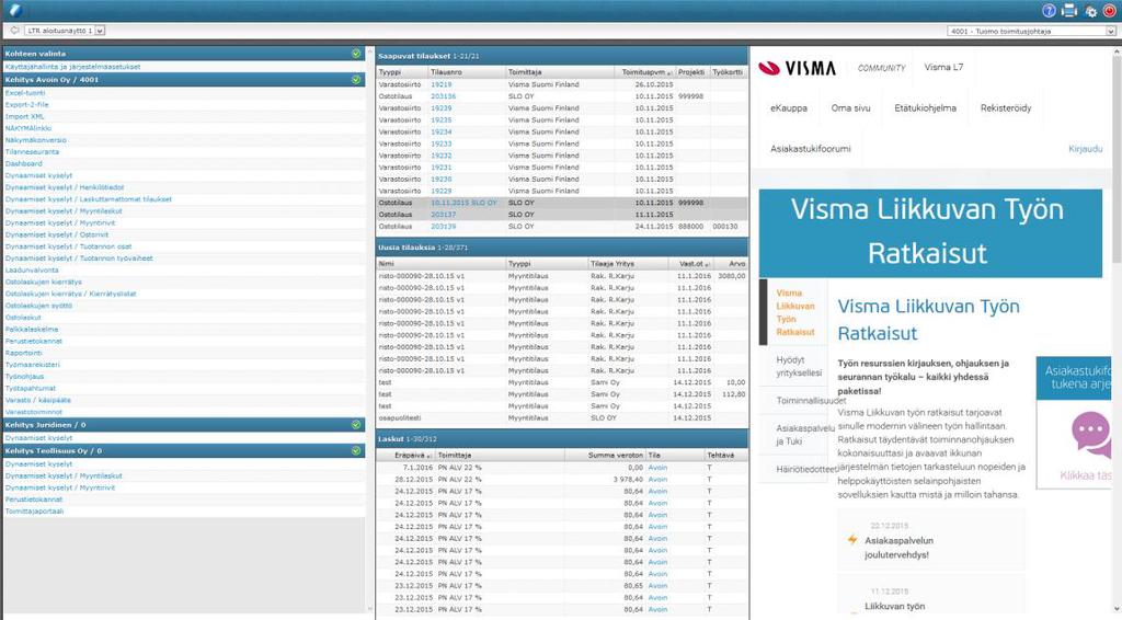 19.01.2016: Versio 2.3.1551 LTR:n uusi valinnainen aloitusnäkymä (Beta) Käyttäjät voivat muokata LTR:n aloitusnäkymän jatkossa haluamakseen.