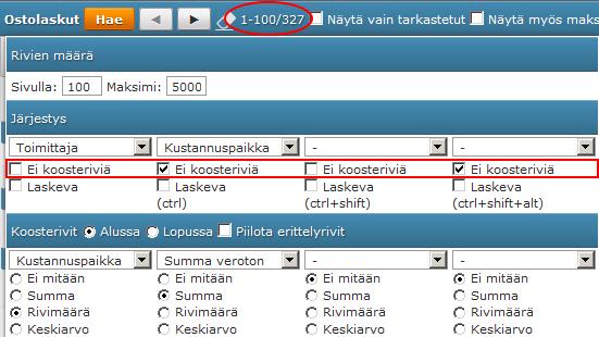 Nova: Suoriteriveillä mahdollista valita myyntitili. Mikäli myyntitiliä ei ole valittu, toimii kuten aikaisemmin. Saadaan käyttöön YK-asetuksella.