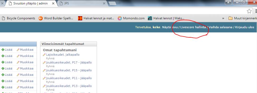 LiveScore (jatkuu)