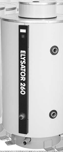 aurinkolaitteissa, voidaan vähentää vaaditun ELYSATOR-tyypin toimintaan tarvitun veden kokonaistilavuudesta. B C A D E www.elysator.