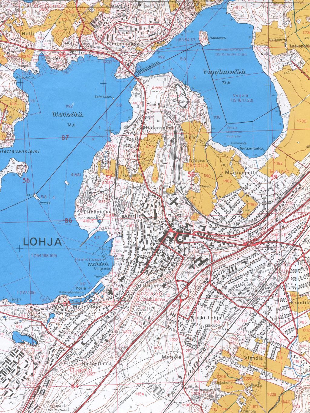 TUTKIMUSALUE LOHJAN KAUPUNKI LOHJANVESISTÖN METSÄ OY:N SAHA-ALUE LISÄTUTKIMUKSET YLEISKARTTA PÄIVÄYS SUUNN. HYV. MK. PIIR.NO 31.10.