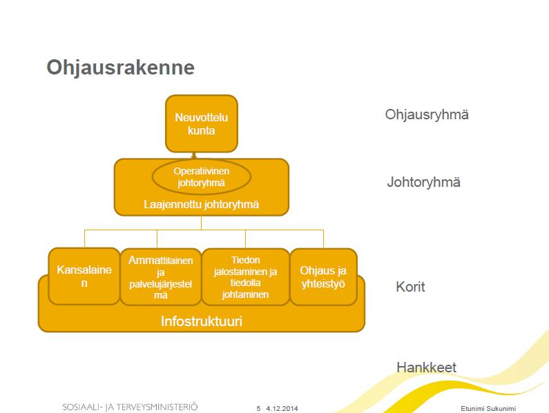 Tavoitteena on, että strategian toimeenpanon ohjaus sulautuu kansallisen sote-uudistuksen myötä tehtävän ohjausrakenteen osaksi.