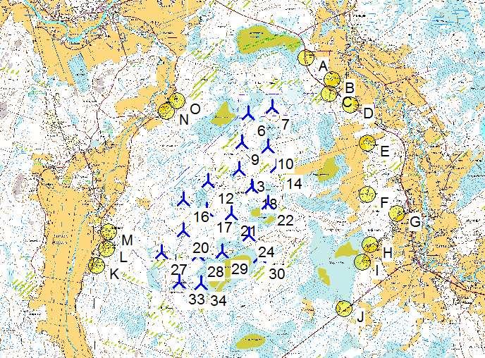 SHADOW - Main Result Calculation: 20 x Vestas V126 hh137m (worst case) Assumptions for shadow calculations Maximum distance for influence Calculate only when more than 20 % of sun is covered by the