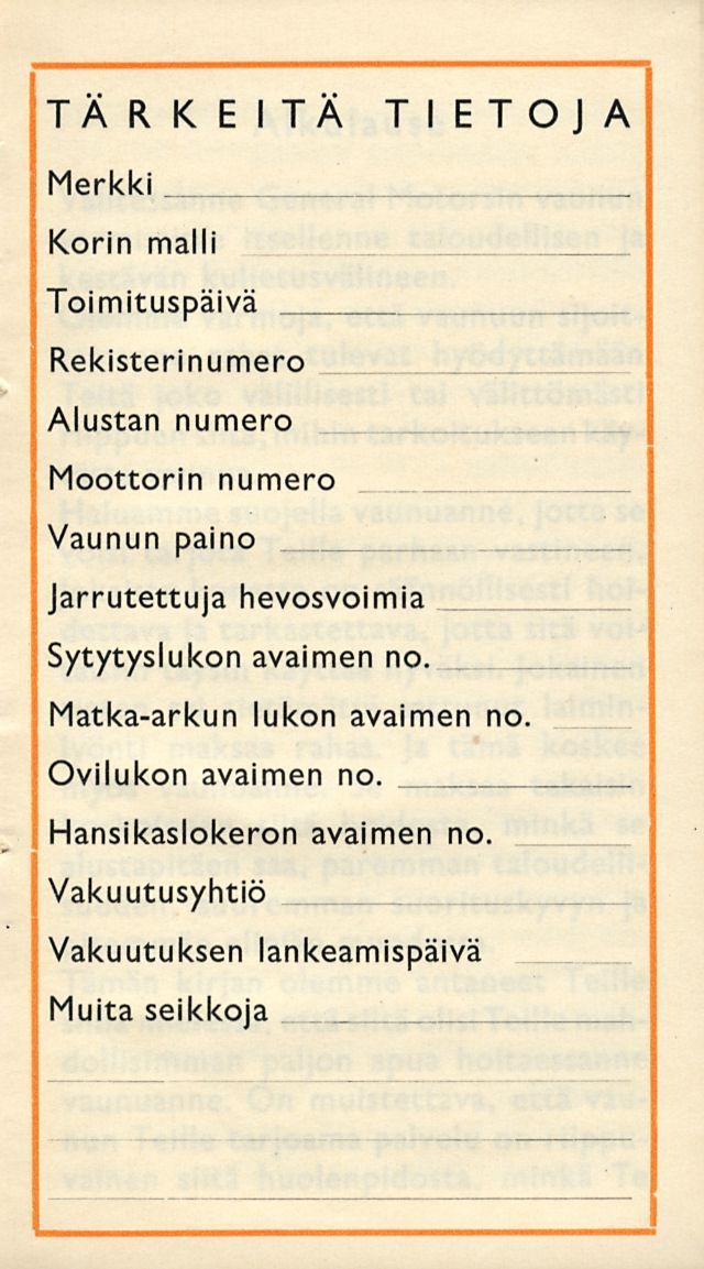 TÄRKEITÄ TIETOJA Merkki.