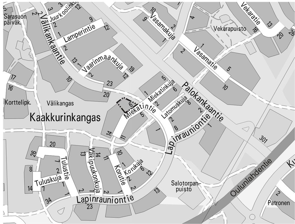 79 osaa koskevaan asemakaavaan (Miekatintie 6) kaavatunnus AM2086