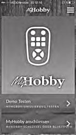 Kokeile demoa KOKEILE MYHOBBY-SIMULAATIOTA Liitä MyHobby MYHOBBY-KOODI TAI BLUETOOTH 1 Kuva1 Käynnistysnäyttö sovellusta avattaessa, kun käyttäjä ei vielä ole kirjautunut sisään.