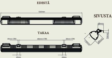 0 22m 2 valkoinen 811 0951 musta 8110950 hopea 8110952 LÄMMITYSALA TANBAH30 Teho (W) 2 x 1500 (3000) Virta (A) 13 Min.