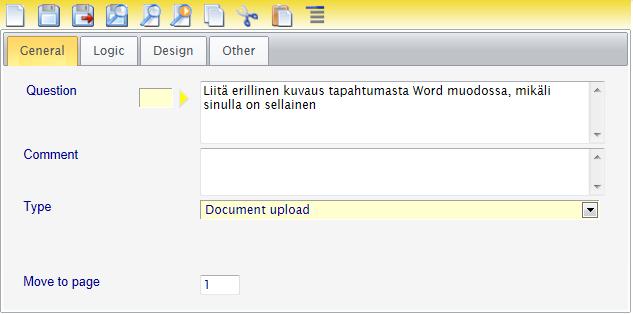 5.4.2 Dokumentit Tämä ominaisuus mahdollistaa dokumenttien kysymisen kyselyyn vastaajalta, esimerkiksi CV tai mikä tahansa muu MS Word dokumentti.