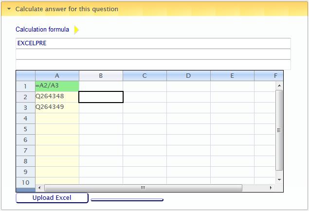 Monimutkaisemmat laskutoimitukset voidaan tehdä Excel laskentakaavojen avulla: Tulos pitää laskea soluun A1 Anna Q+kysymyksen avain soluun A2 ja alas.