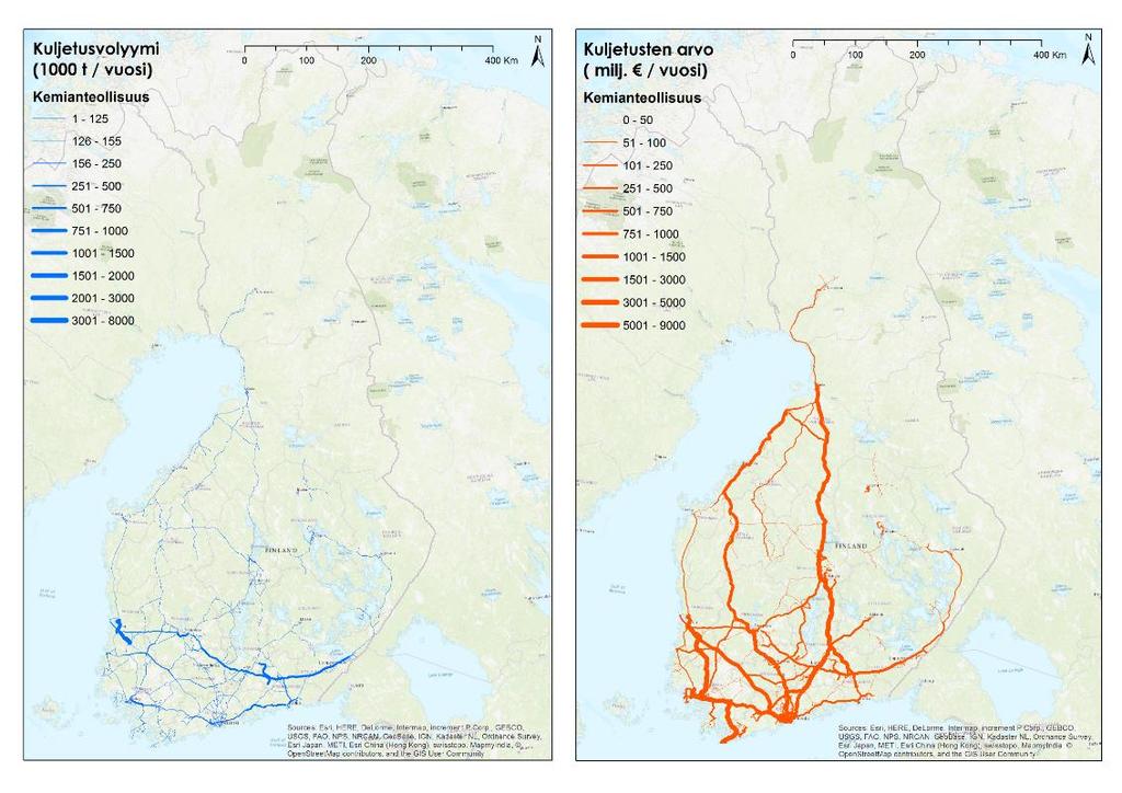 KEMIANTEOLLISUUS Yli 50 % Isojen teollisuuslaitosten tarpeet määrittelevät pitkälti alan infratarpeet Valtaosa tiekuljetuksia, rautatiekuljetukset tärkeä osa tuotantoprosessia