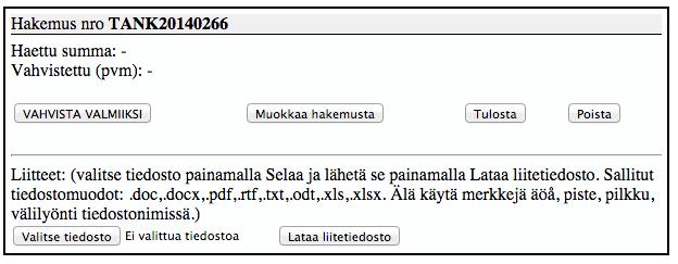 Jos kansalliskomitea on hakenut tukea