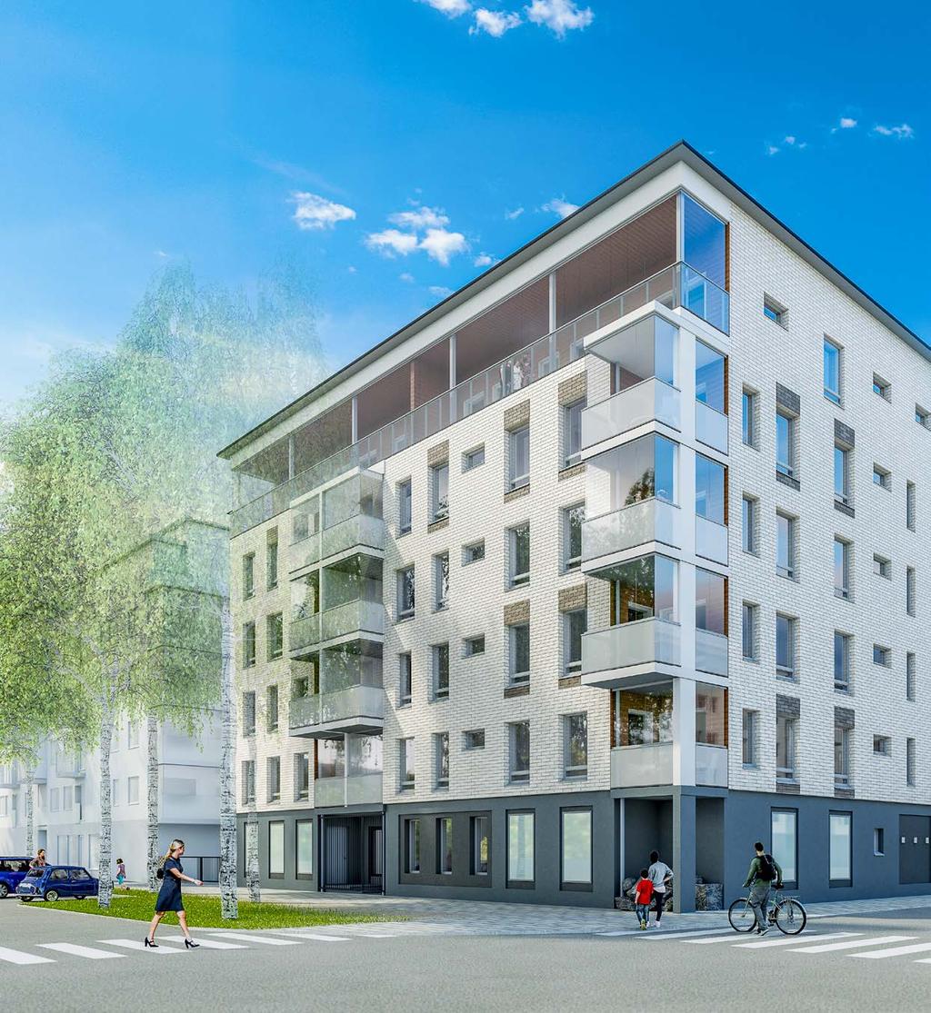 6 Ylimmän kerroksen kolmioissa tilavat kattoterassit!