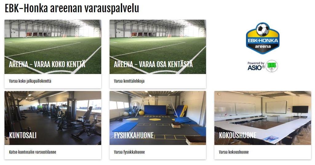 Kenttävarausohjelmisto Tässä ohjelmistokuvauksessa kuvataan Asio Kenttävarausohjelmiston päätoiminnot (1) Kenttien ja muiden tilojen nettivarauspalvelut (2) Varausohjelmiston päätoiminnot Asio
