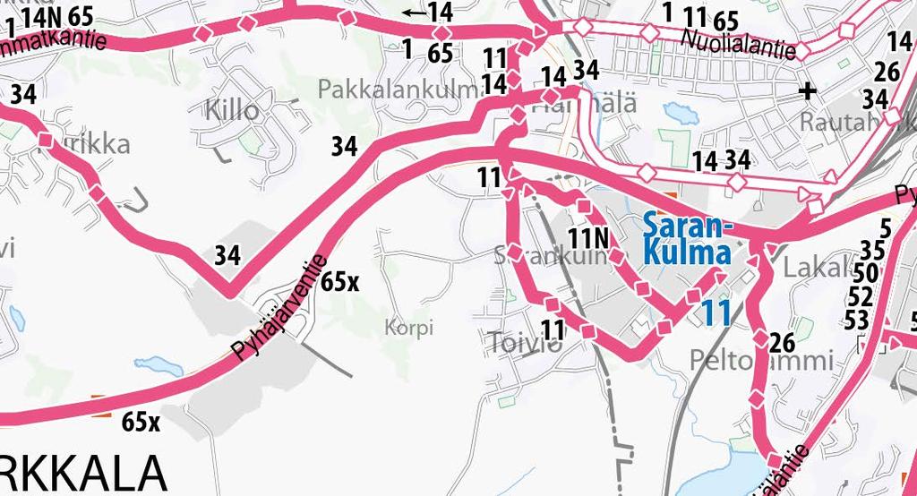 Kaakkois-Pirkkalan osayleiskaava 30.10.2017 41 (44) 5 Joukkoliikenne 5.