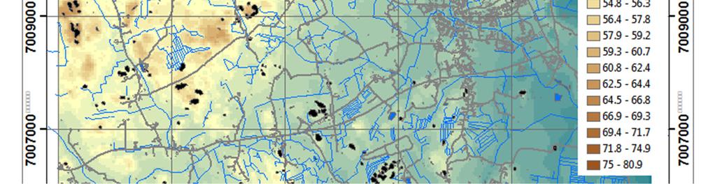 Alueen läpi on johdettu ojia, joista voi imeytyä huonolaatuista vettä muodostumaan (Hydrogeologinen kuvaus,