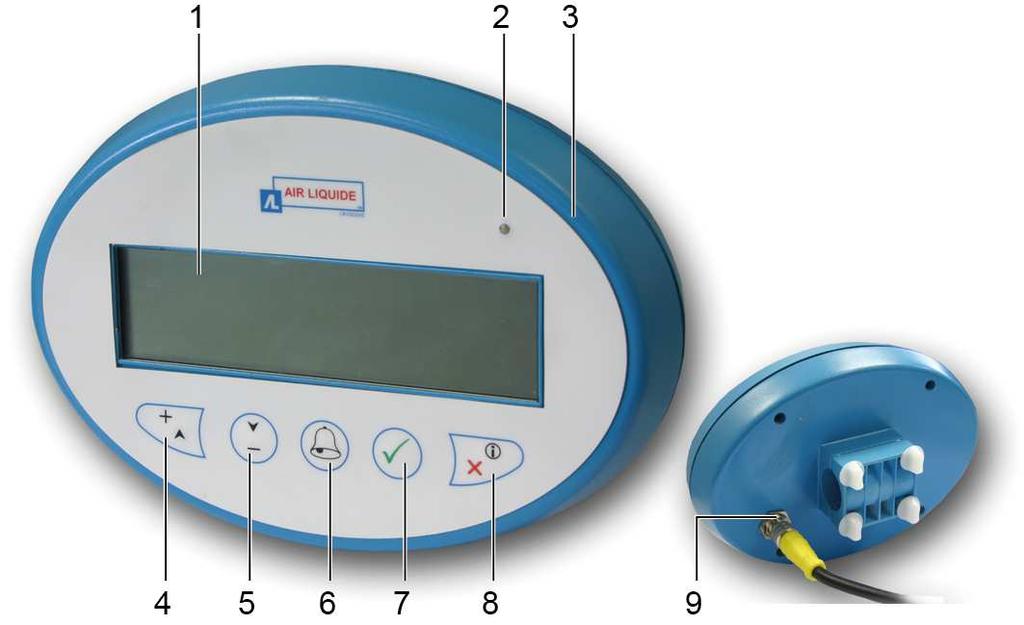 9. Näyttöyksikkö Näyttöyksikkö on aakkosnumeerinen LCD-näyttö. Se näyttää erilaisia tietoja käynnistyksen, käytön ja parametroinnin aikana. 9.1.