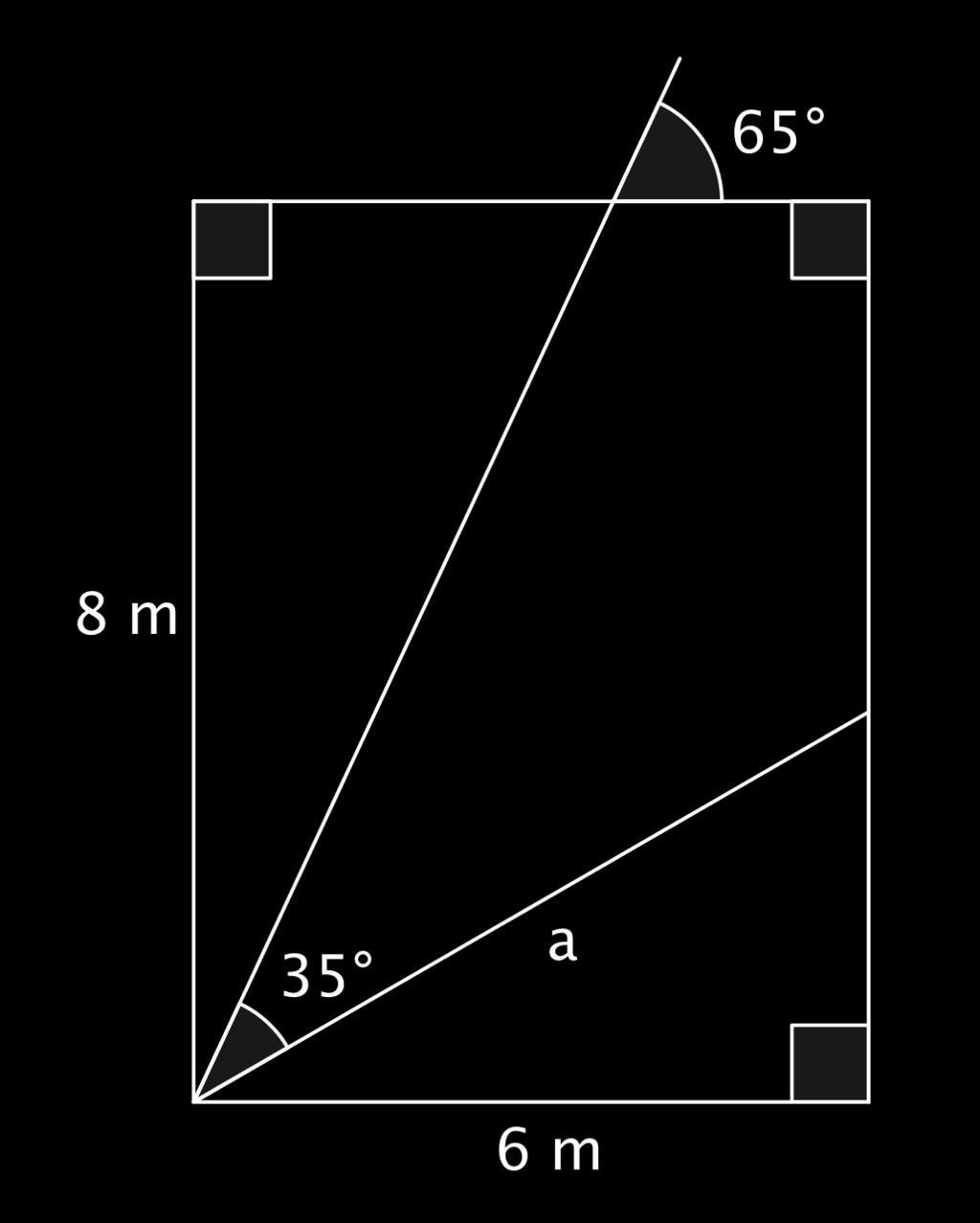 (a) a= 6 m sin 25 (b) a= 6 m cos 30 (c) a=6