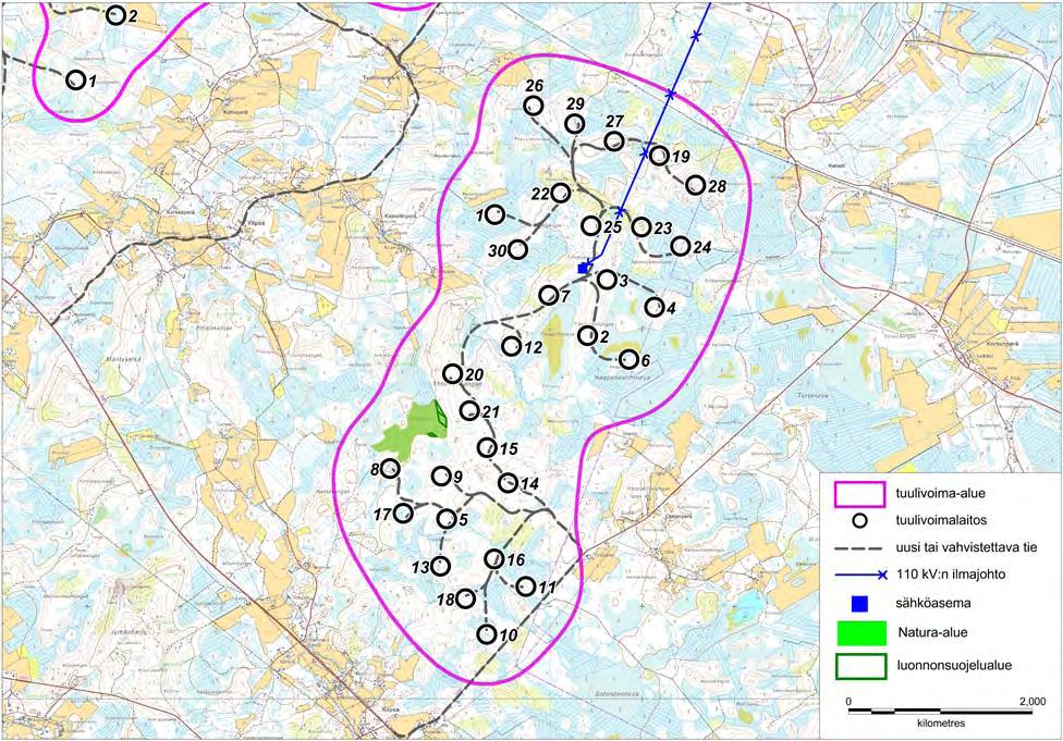 FCG SUUNNITTELU JA TEKNIIKKA OY Raahen itäiset tuulivoimapuistot 15 (88) 3.2.