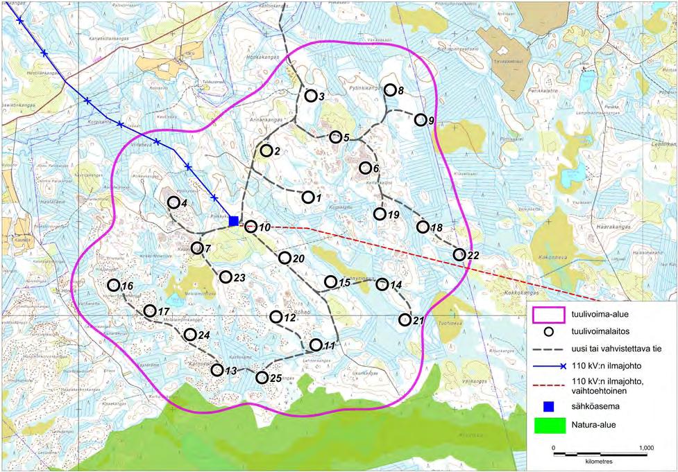16 (88) Raahen itäiset tuulivoimapuistot FCG SUUNNITTELU JA TEKNIIKKA OY Kuva 7.