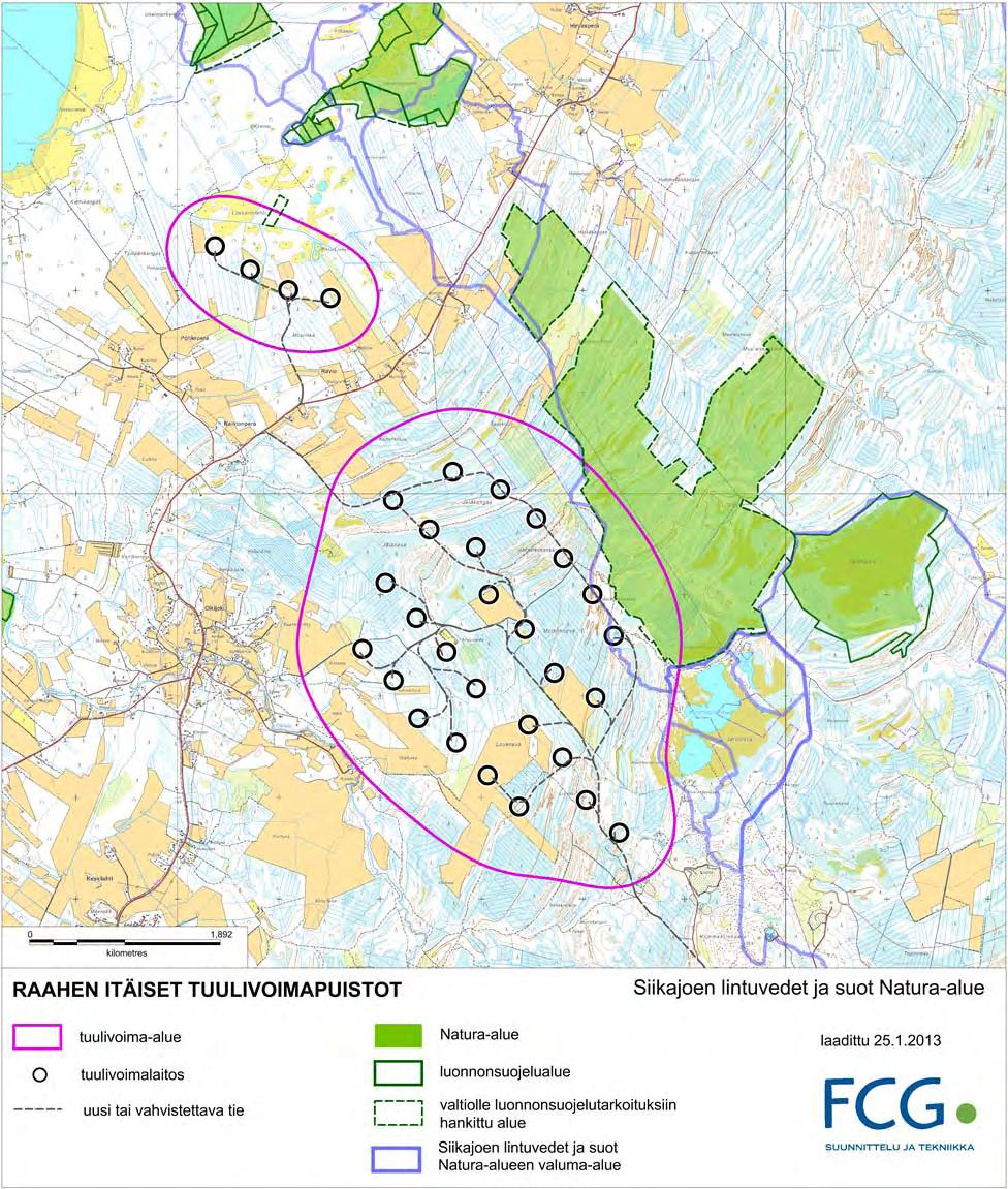 FCG SUUNNITTELU JA TEKNIIKKA OY Raahen itäiset tuulivoimapuistot 27 (88) Kuva 11.